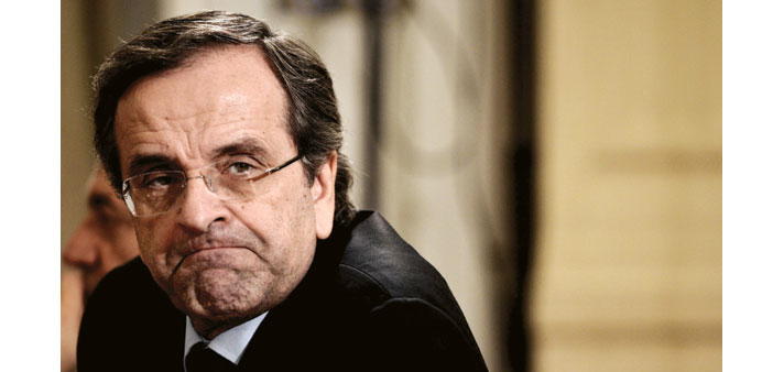 Samaras: was apparently cursing himself.