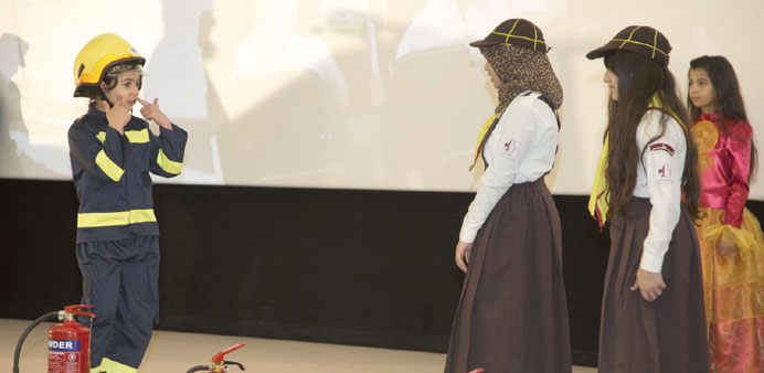 Students present a skit.