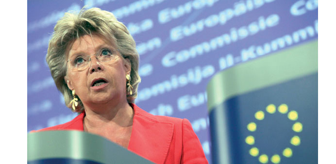  Reding: sympathises with the protesters.