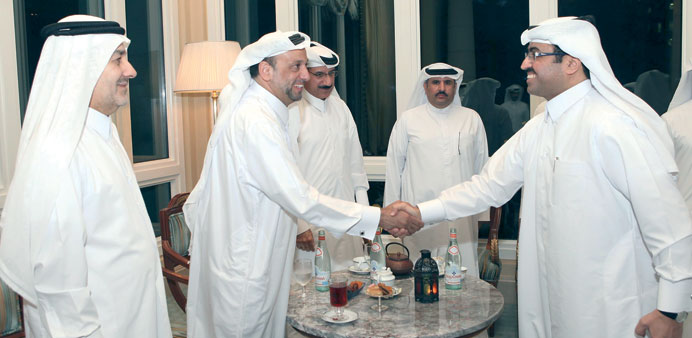 HE Dr Mohamed bin Saleh al-Sada with guests and dignitaries at the Ghabga event.