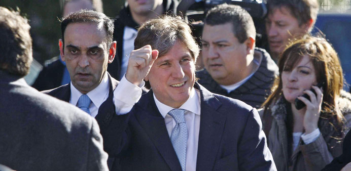 Argentinau2019s Vice President Amado Boudou arrives at a court in Buenos Aires, Argentina, yesterday.