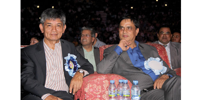 Duo comedy actor Haribansa Acharya and Madan Krishna Shrestha were in Doha recently for the Nefta Film Awards 2015.