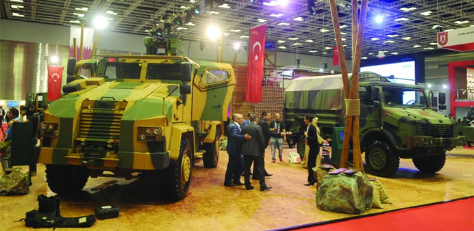 Defence vehicles on display at the High Tech Port Fair which concluded in Doha. PICTURE: Shemeer Rasheed