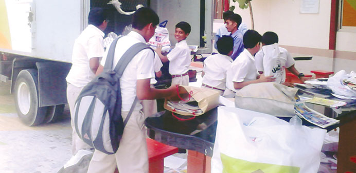 Children participating in the campaign.