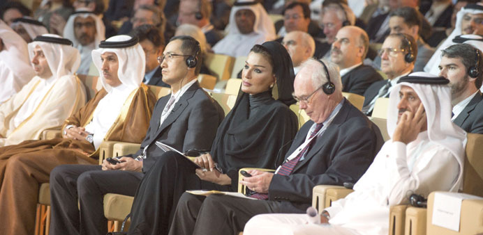    HH Sheikha Moza bint Nasser attending the opening session of Qatar Foundationu2019s Annual Research Conference. PICTURE: AR al-Baker/HHOPL