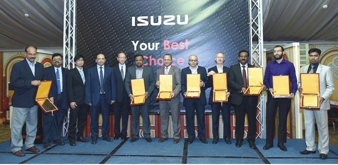 Jaidah Heavy Equipment and Isuzu officials with customers honoured on the occasion.