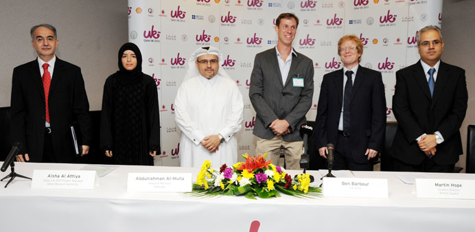 Officials of Qatargas, Qatar-UK 2013 Year of Culture, British Council Qatar, Nakilat and Qatar Shell along with Ben Barbour.