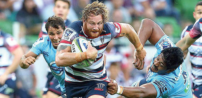 Action from New South Wales Waratahs-Melbourne Rebels match.