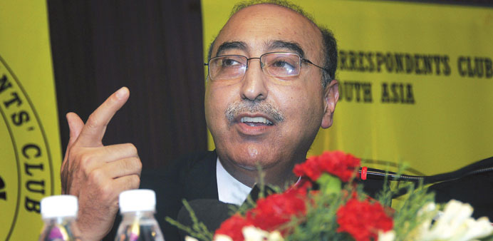 Pakistanu2019s High Commissioner Abdul Basit addresses a press conference in New Delhi yesterday.