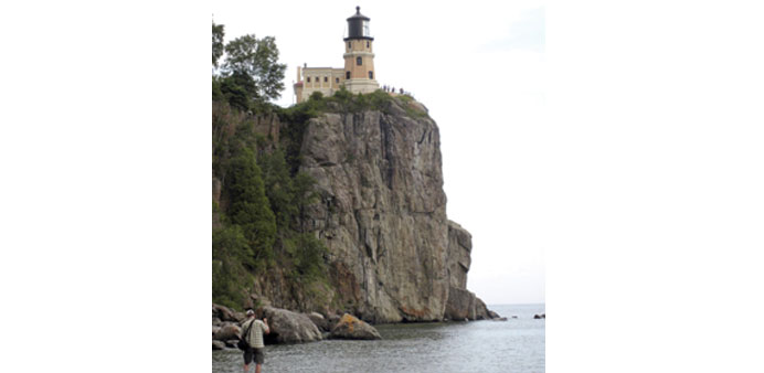 GUIDING LIGHT: Split Rock Lighthouse was built on a cliff 130 feet above the lake. All the building material had to be brought in by water because it 