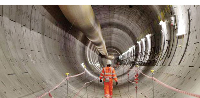 A crossrail tunnel