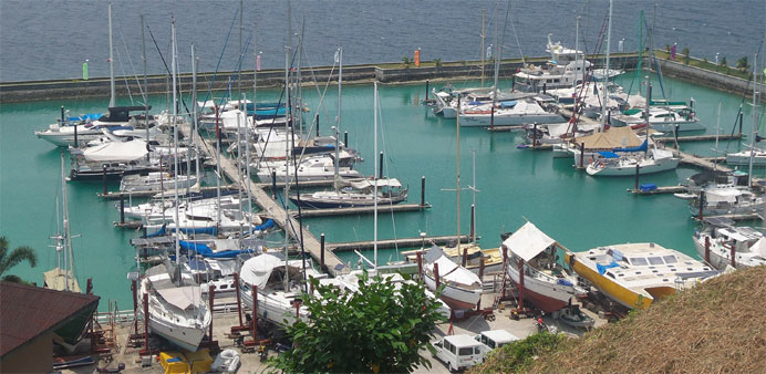 the marina bay of Holiday Oceanview resort in Samal island