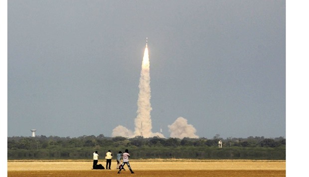 The Polar Satellite Launch Vehicle (PSLV-C32) carrying the navigation satellite IRNSS-1F is launched from Sriharikota yesterday.