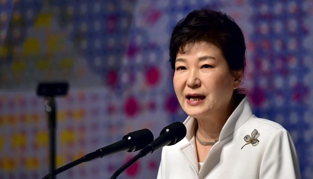 President Park Geun-hye delivers a speech during a ceremony to mark the anniversary of the 1919 independence movement against Japanese rule over the Korean peninsula, in Seoul on Tuesday.