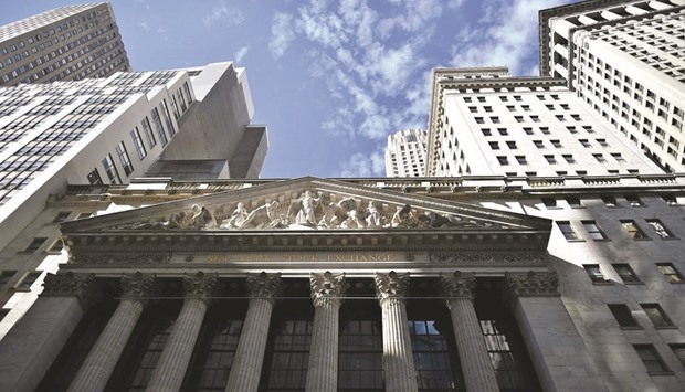 A frontal view of the New York Stock Exchange building. Investors who have pushed the US stock market higher over the past month will be taking their cues about the pace of future interest-rate hikes this week from the Federal Reserve.