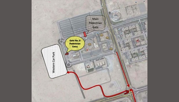 Access to the western car parking area is from Doha to Wakra Road, behind the Birla and Pak Shama Schools