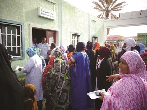 Patients queue up at the hospital in Boutilimit.