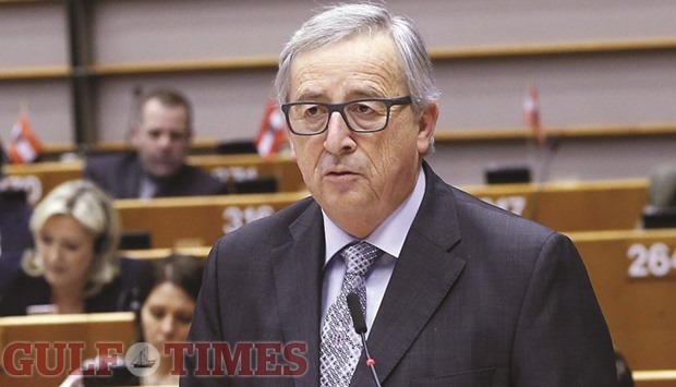 European Commission President Jean Claude Juncker addresses the European Parliament on the outcome of the u201cBrexitu201d summit, in Brussels on February 24.