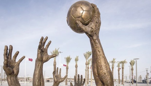 MASTERPIECE: The hands sculpture at Lusail Multipurpose Hall by Ahmed al-Bahrani.