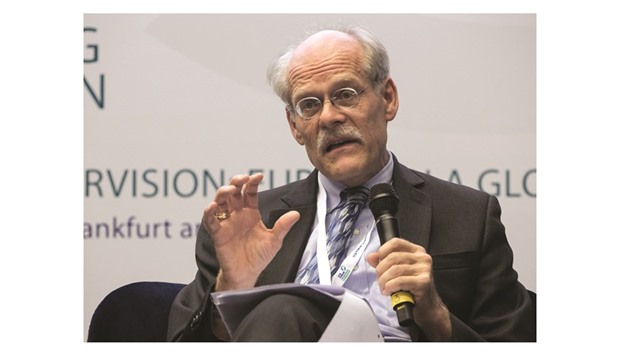 Stefan Ingves, governor of the Riskbank, Swedenu2019s central bank, and chairman of the Basel Committee on Banking Supervision, speaks during a banking supervision forum at the ECB headquarters in Frankfurt. Ingves has signalled he wants a stronger backstop to prevent lenders basing capital ratios on optimistic interpretations of their balance sheets.