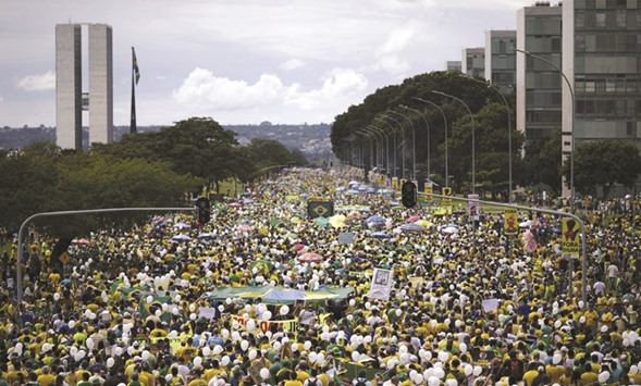 Thousands Protest Across Cities Seeking Rousseff Exit Gulf Times
