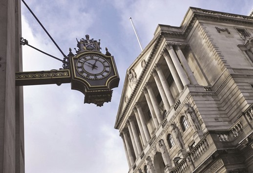 A view of the Bank of England in London. Economists in Bloombergu2019s monthly survey put the likelihood of a reduction in the BoEu2019s benchmark rate this year at 23%. The next rate decision is this week and though economists say the UK doesnu2019t need more stimulus now, the big risk on the horizon is Juneu2019s European Union referendum.