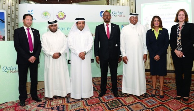 Officials from Sasol, Friends of the Environment Centre, and the Ministry of Education and Higher Education after announcing the Qatar e-Nature Schools Competition 2016. PICTURE: Thajudheen