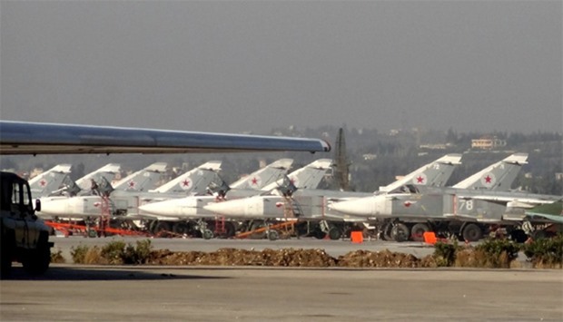 Russian fighter jets on the tarmac