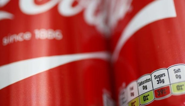 A detail of a can of Coca-Cola is seen in London on Wednesday.