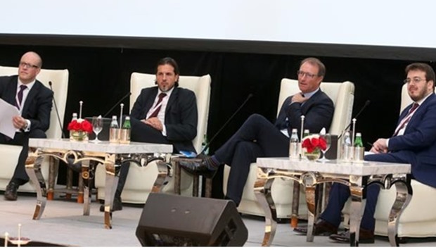 Goodger (left) and other panelists at Qatar Projects during a discussion on Tuesday. PICTURE: Jayan Orma.