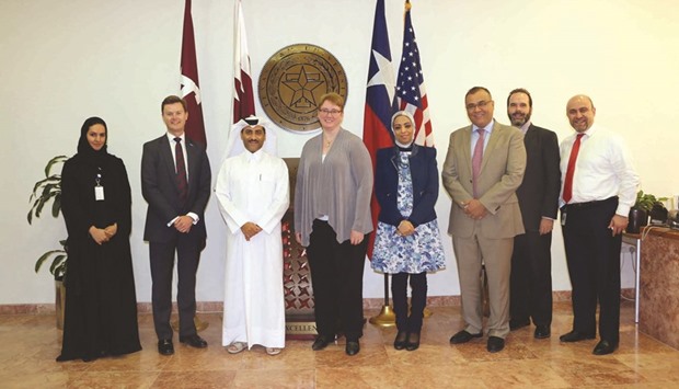 Tamuq and Qatar Shell Research and Technology Centre officials after the signing of u2018Qatar Shell Professorshipu2019 agreement.