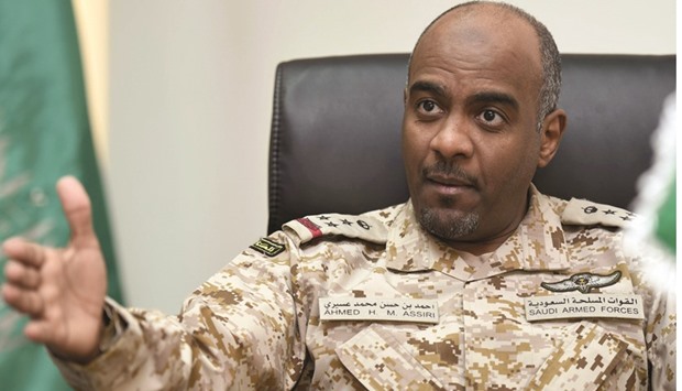 Saudi Brigadier General Ahmed al-Assiri, spokesman for the Saudi-led coalition forces fighting rebels in Yemen,