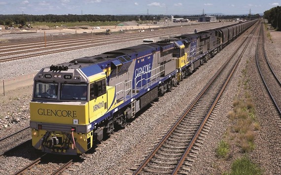 A Glencore coal train. The mining and trading giant and seven partners began negotiations to build Wiggins Island Coal Export Terminal in 2008 near the height of a coal boom, but prices have plunged 75% since then on global oversupply, Chinau2019s slowing economy and competition from natural gas.