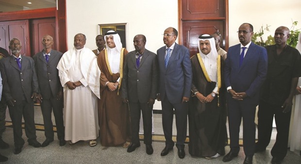 Released Djiboutian PoWs with HE the Foreign Minister Sheikh Mohamed bin Abdulrahman al-Thani.