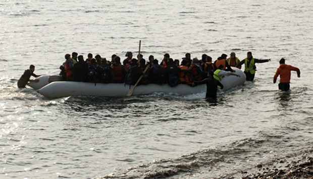 Refugees arriving in Greece
