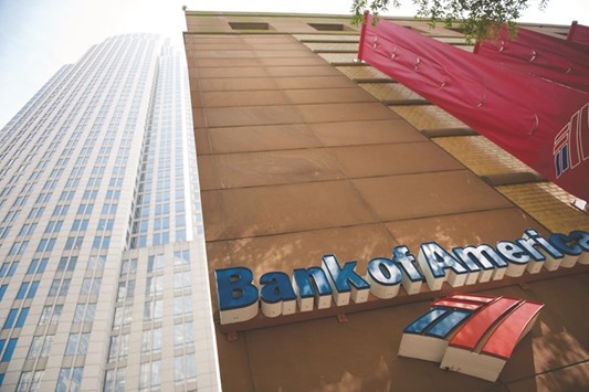 The Bank of America Corp headquarters is seen in Charlotte, the US. Worldu2019s biggest bond dealers including Bank of America, Goldman Sachs and JPMorgan are struggling to get rid of the burgeoning pile of debt.