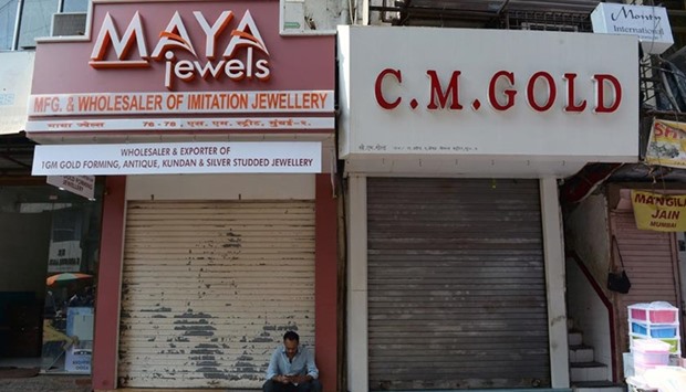 Jewellery shops at Zaveri Bazar -- the centre of India's jewellery trade u2013 are closed in Mumbai.