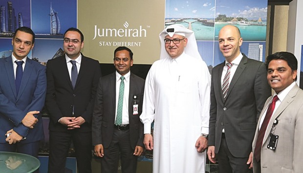 Officials of Regency Travel and Tours and Jumeirah Group at the partnership announcement event yesterday in Doha. PICTURE: Jayan Orma