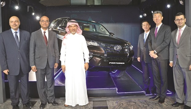 Abdullah Abdulghani & Bros Co and Toyota officials at the launch ceremony of the Fortuner in Doha. PICTURE: Noushad Thekkayil