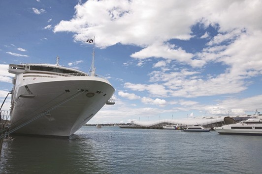The passenger liner Dawn Princess, operated by Carnival Corpu2019s Princess Cruises, docked at the Overseas Passenger Terminal at Princes Wharf in Auckland, New Zealand. Shares in cruise line operator Carnival rose 1.9% yesterday.