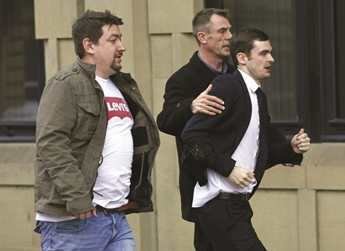 Former Sunderland soccer player Adam Johnson arrives for sentencing at Bradford Crown Court in Bradford yesterday.