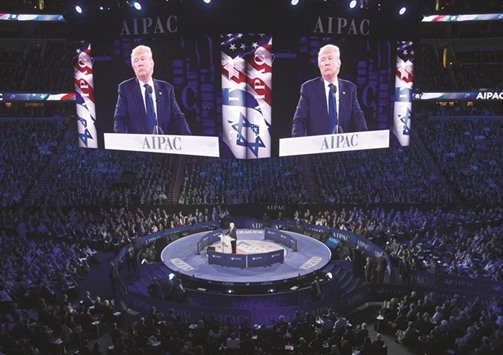 US Republican presidential hopeful Donald Trump addresses the American Israel Public Affairs Committee (AIPAC) 2016 Policy Conference at the Verizon Center in Washington, DC on Monday. Trumpu2019s unexpected success in the primary has revealed his uncanny ability to appeal to the fears of working-class Americans, which some Democratic and Republican operatives say could scramble the electoral map.