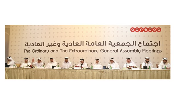 Ooredoou2019s annual general meeting chaired by Sheikh Abdulla bin Mohamed bin Saud al-Thani in progress. PICTURE: Jayan Orma