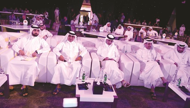 Qatar Football Association President Sheikh Hamad bin Khalifa bin Ahmed al-Thani (third from left) and other officials at the draw yesterday.