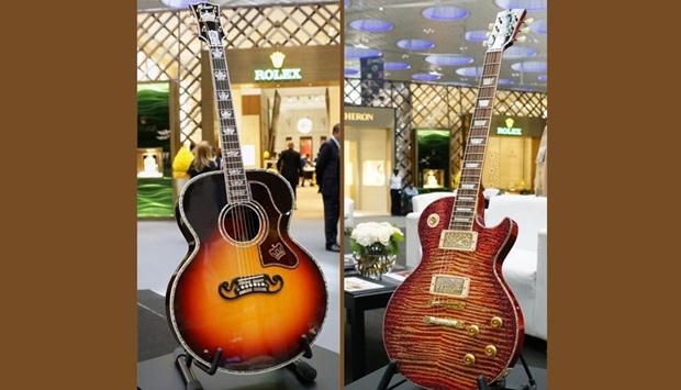 The Gibson Monarch Crown Jewel Edition (left) and the Gibson Crystal Burst