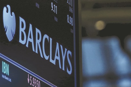 A screen displays the ticker symbol and information for Barclays on the floor of the New York Stock Exchange. Second-round of bids for the British lenderu2019s Singapore and Hong Kong private-wealth business will be due by the middle of this month, sources said yesterday.