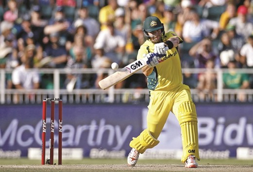 Australiau2019s Glenn Maxwell plays a shot during the second Twenty20 International against South Africa in Johannesburg yesterday. (Reuters)