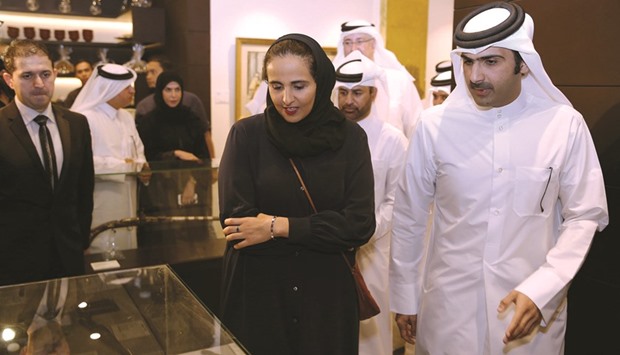 HE Sheikha Al Mayassa bint Hamad al-Thani at the opening ceremony along with other officials and dignitaries.