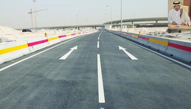 Survey respondents reported that road infrastructure has improved. (Inset) Salem al-Mannai