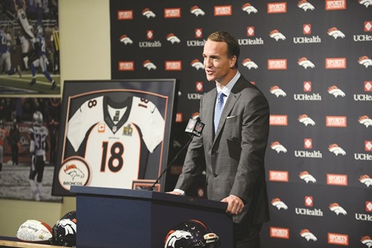 Denver Broncos quarterback Peyton Manning announces his retirement at the UCHealth Training Center in Denver. (USA TODAY Sports)